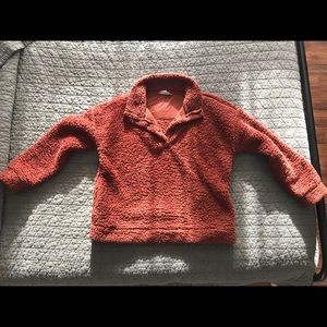 Rust orange Sherpa pullover